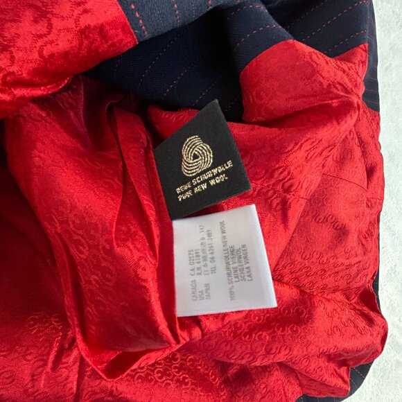 Escada Womens Pinstripe Wool Blazer Jacket Dark Blue Size 40 Three-Button Casual - Picture 4 of 9